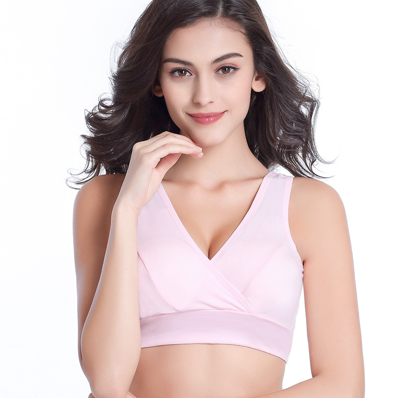 Nursing Bra Sleep - Schwangerschafts-BH in Uni-Farbe, kabellos, mit Kreuzverschluss,