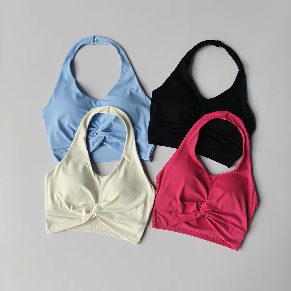 Push Up Bra Padded - Sport-BH für Damen mit Neckholder-Ausschnitt, Push-up-Effekt,
