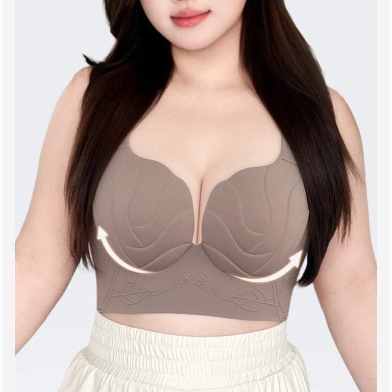 Bralette Wireless Soft - Damen-Bralette in Übergröße, kabelloser Push-up-BH, Anti-Sag-Seitenunterstützung,